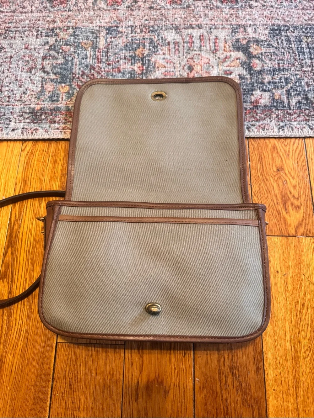 Vintage Coach Cotton Twill NYC made crossbody style 9635 Rare - Picture 11 of 16